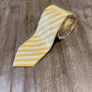 Donald Trump Silk Tie Gold White Stripe Signature Collection 60” READ